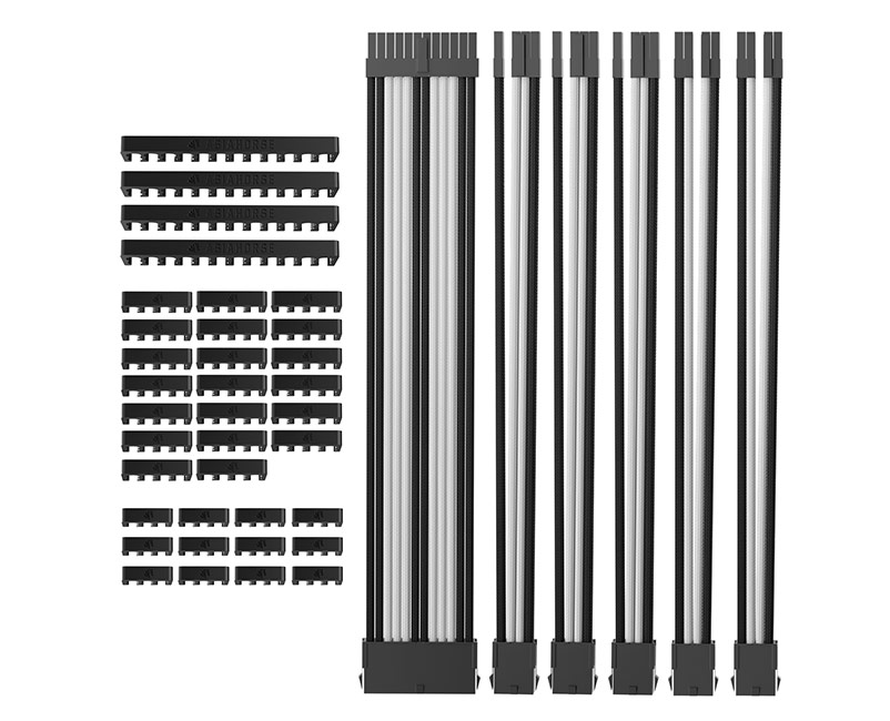 AsiaHorse 6Kit Sleeved PSU Ext. Cable WT