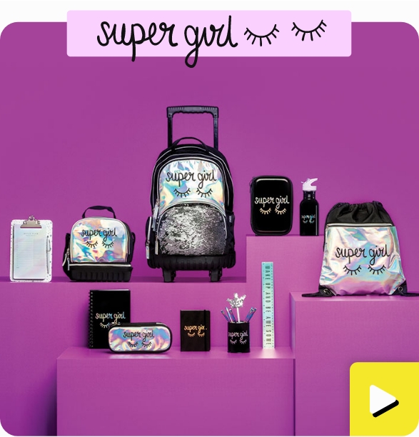 Super Girl  - Collection 2023 | Σχολικά είδη Plaisio.gr. Μια ολοκληρωμένη συλλογή με τσάντες, κασετίνες, τετράδια και πολλά άλλα σχολικά είδη.