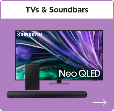 Samsung smart Tv μεγάλων ιντσών & soundbar είναι μερικές συσκευές από την κατηγορία TVs που μπορείς να αγοράσεις σε αυτά τα winter sales.