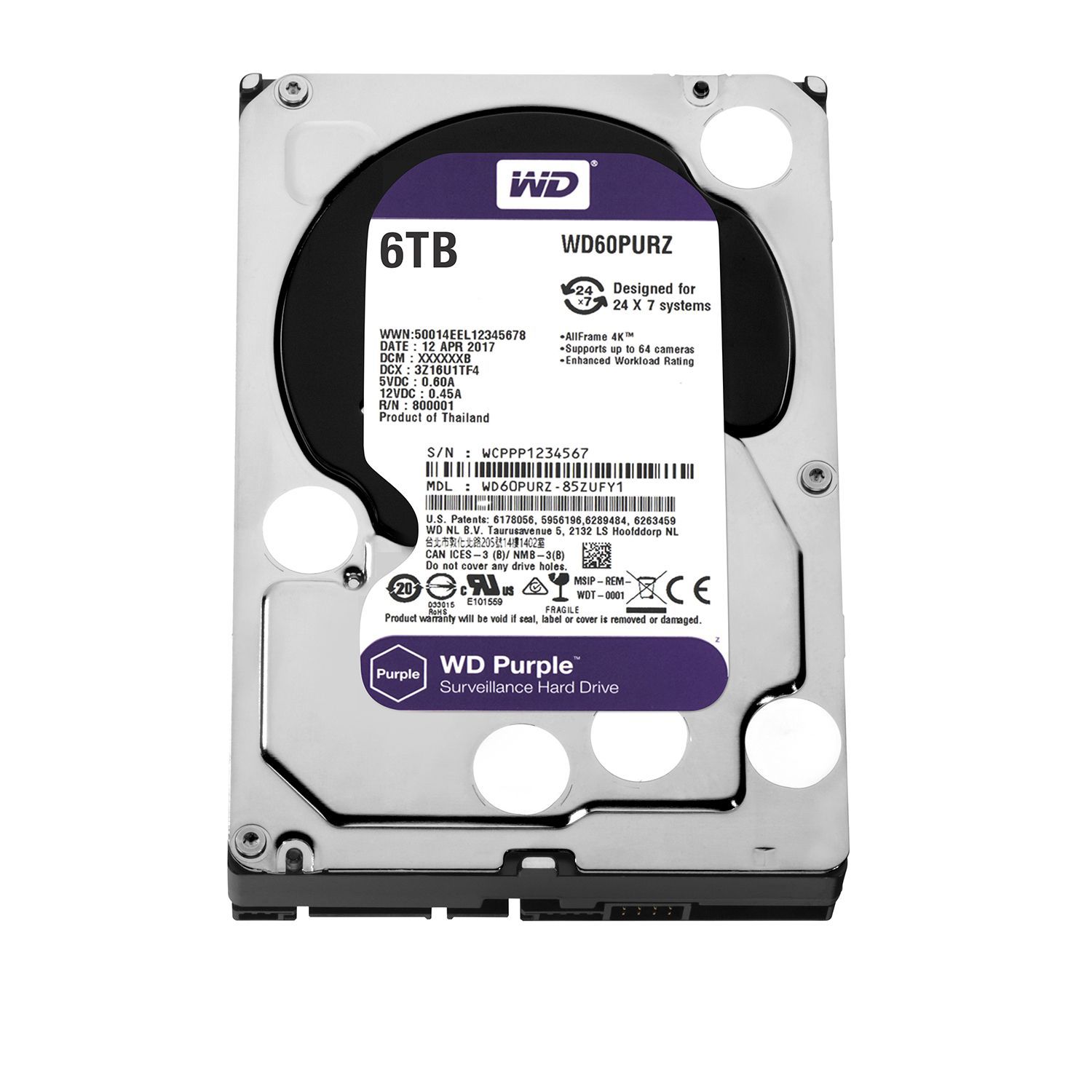 WD Purple Surveillance HDD 6TB
