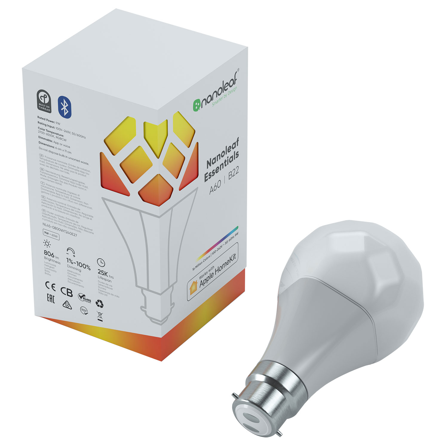 Nanoleaf Essentials Smart A19 Bulb B22