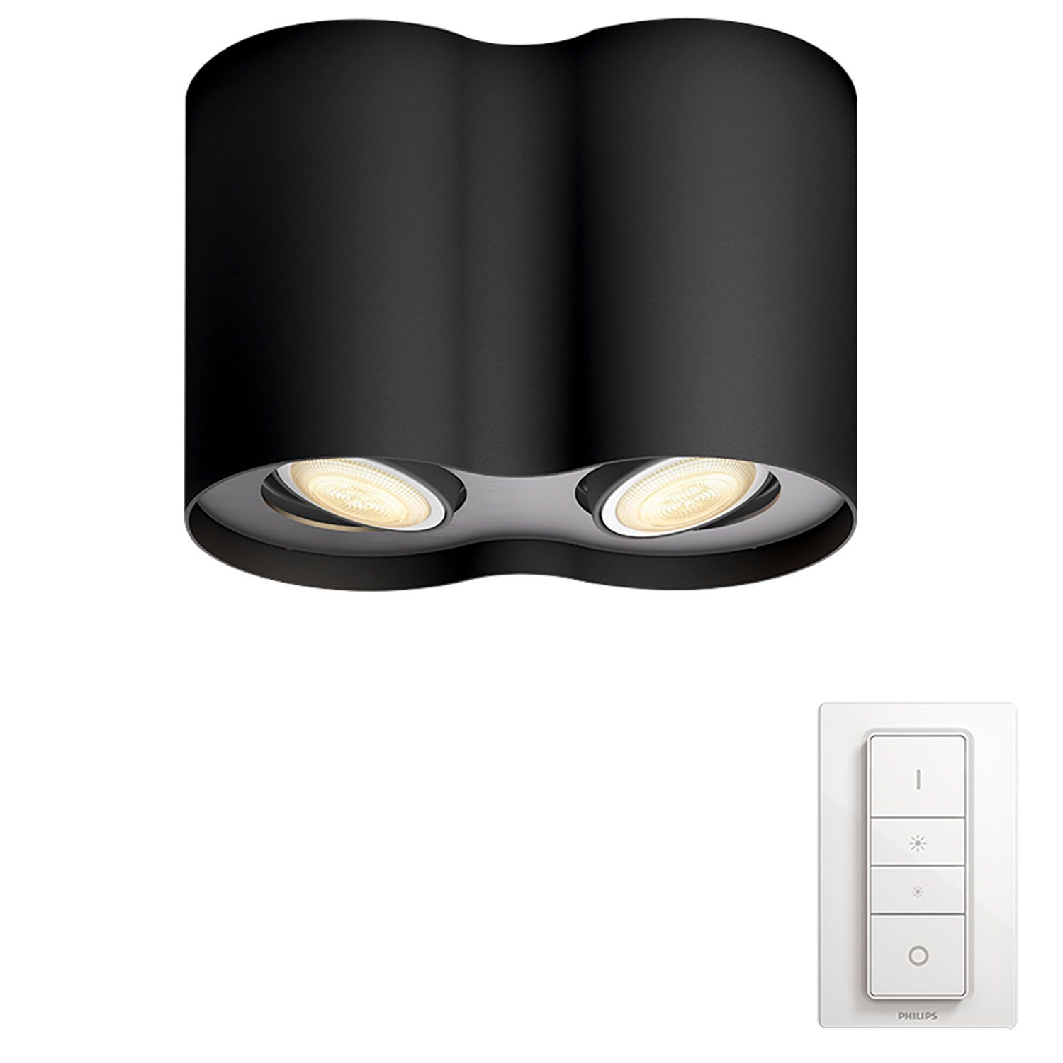 Philips Pillar Hue plate/spiral black 2x5W 230V