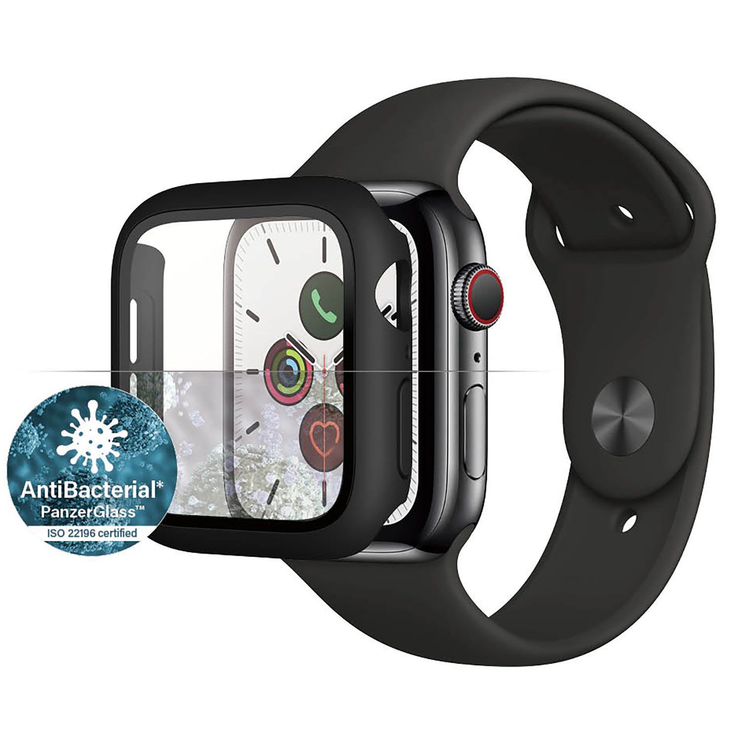 PanzerGlass Apple Watch 4/5/6/SE 40 mm Μαύρο AntiBacterial