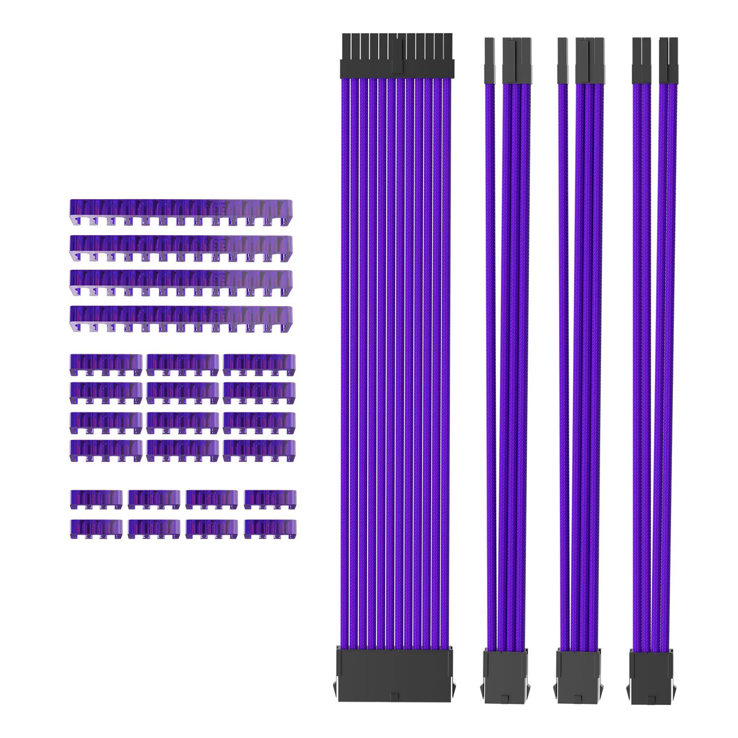 AsiaHorse Extension Sleeved PSU Cable 4-Kit Μώβ