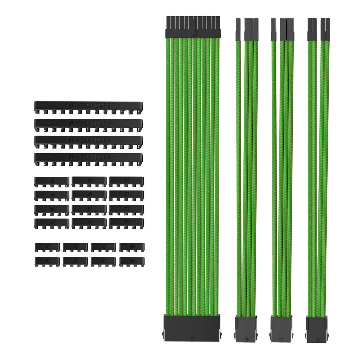 AsiaHorse Extension Sleeved PSU Cable 4-Kit Πράσινο