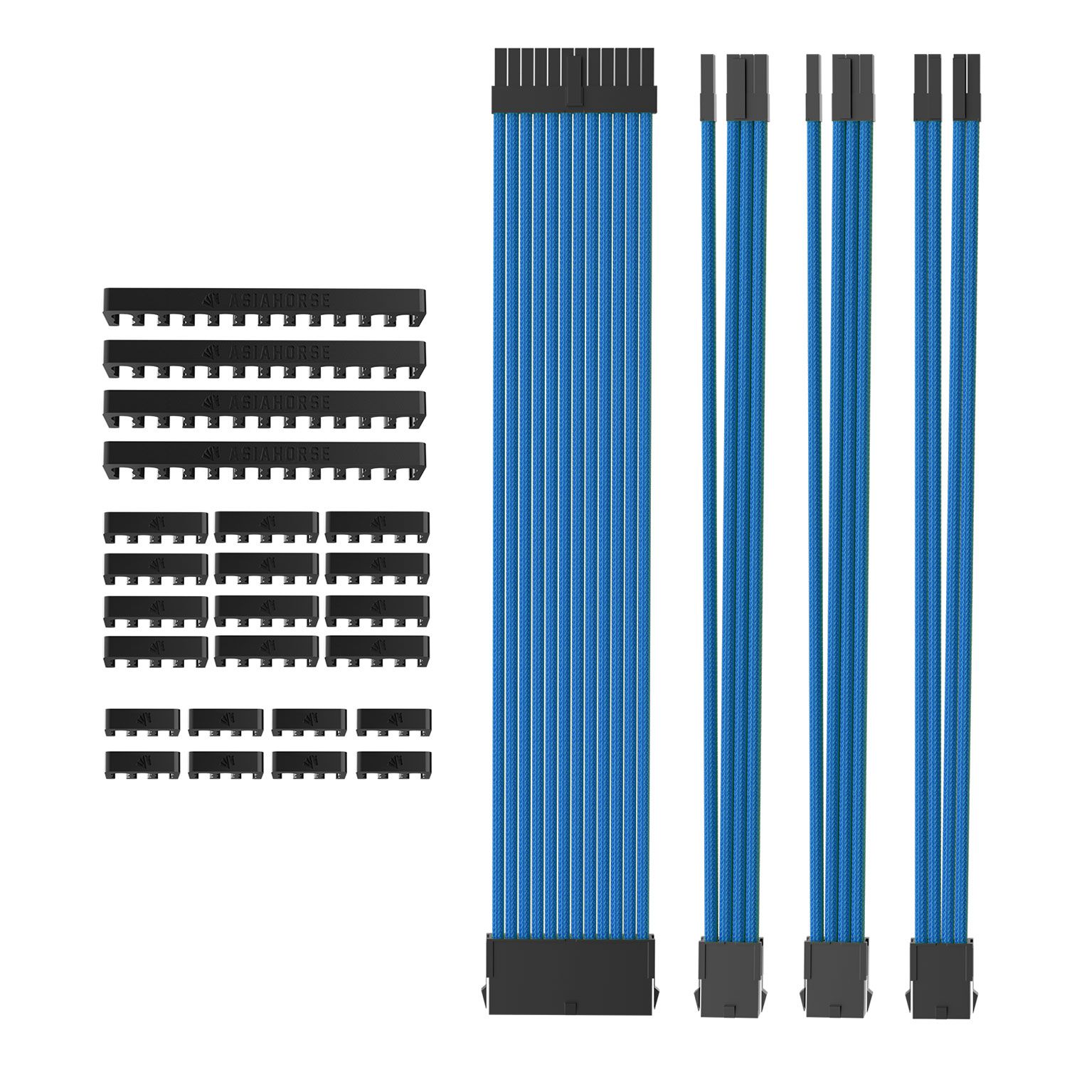 AsiaHorse Extension Sleeved PSU Cable 4-Kit Μπλε