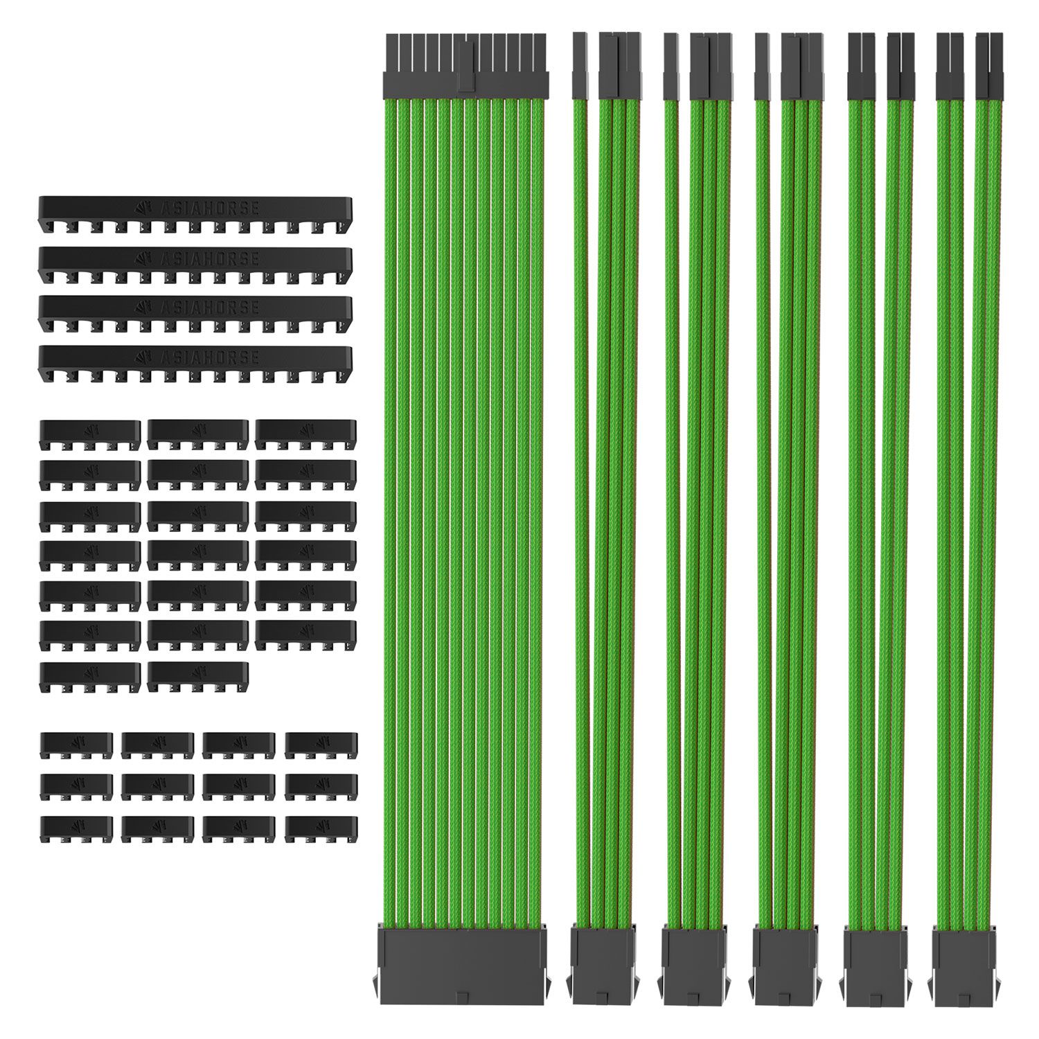 AsiaHorse Extension Sleeved PSU Cable 6-Kit Πράσινο