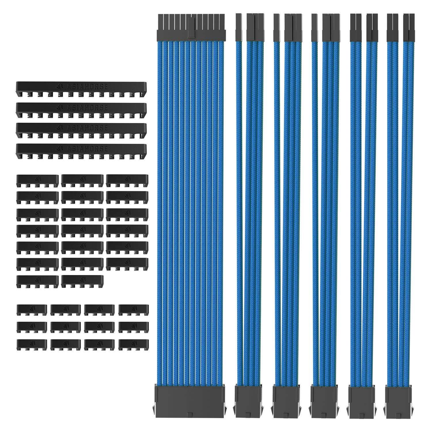 AsiaHorse Extension Sleeved PSU Cable 6-Kit Μπλε