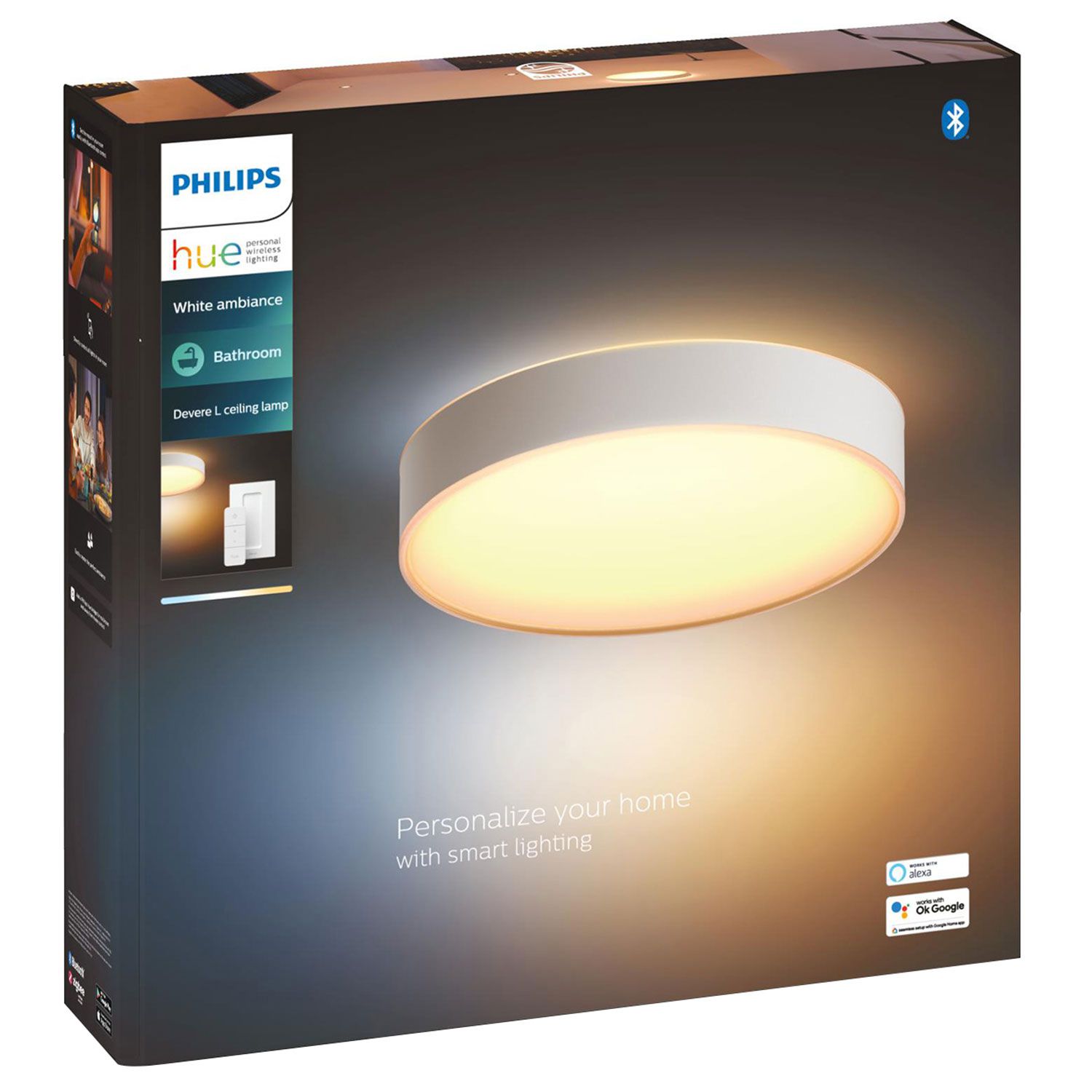 Philips Hue Devere Ceiling Medium Lamp W
