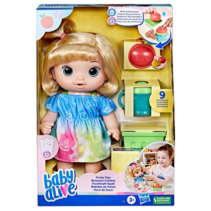 Hasbro Baby Alive: Fruity Sips Apple Blonde Hair Doll (F7356)
