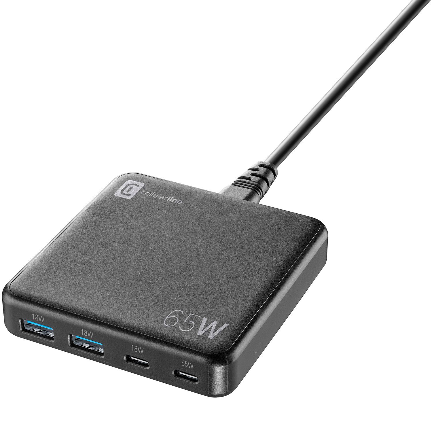 Cellularline Φορτιστής GaN 4 Θέσεων 65W Μαύρο