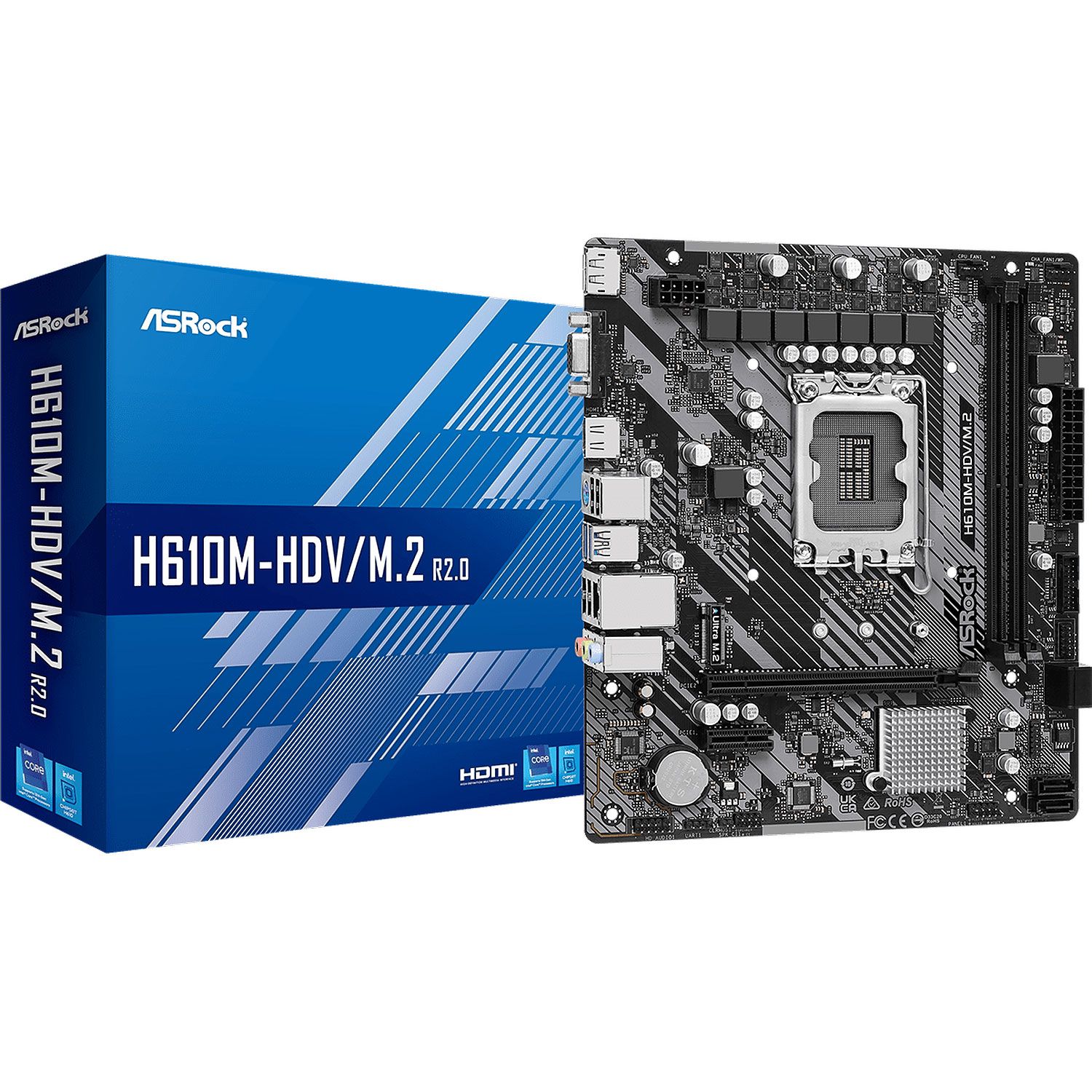 Asrock Motherboard H610 M-HDV/M.2 R2.0 (H610/1700/DDR4)