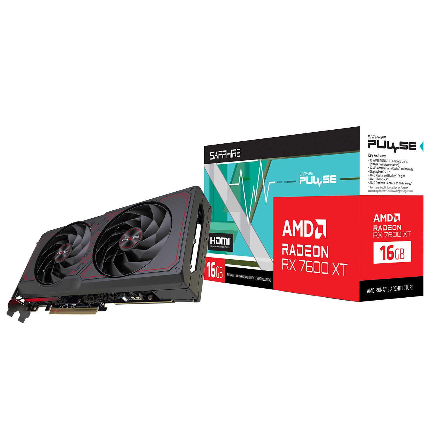 Sapphire VGA Radeon RX 7600 XT Pulse 16 GB