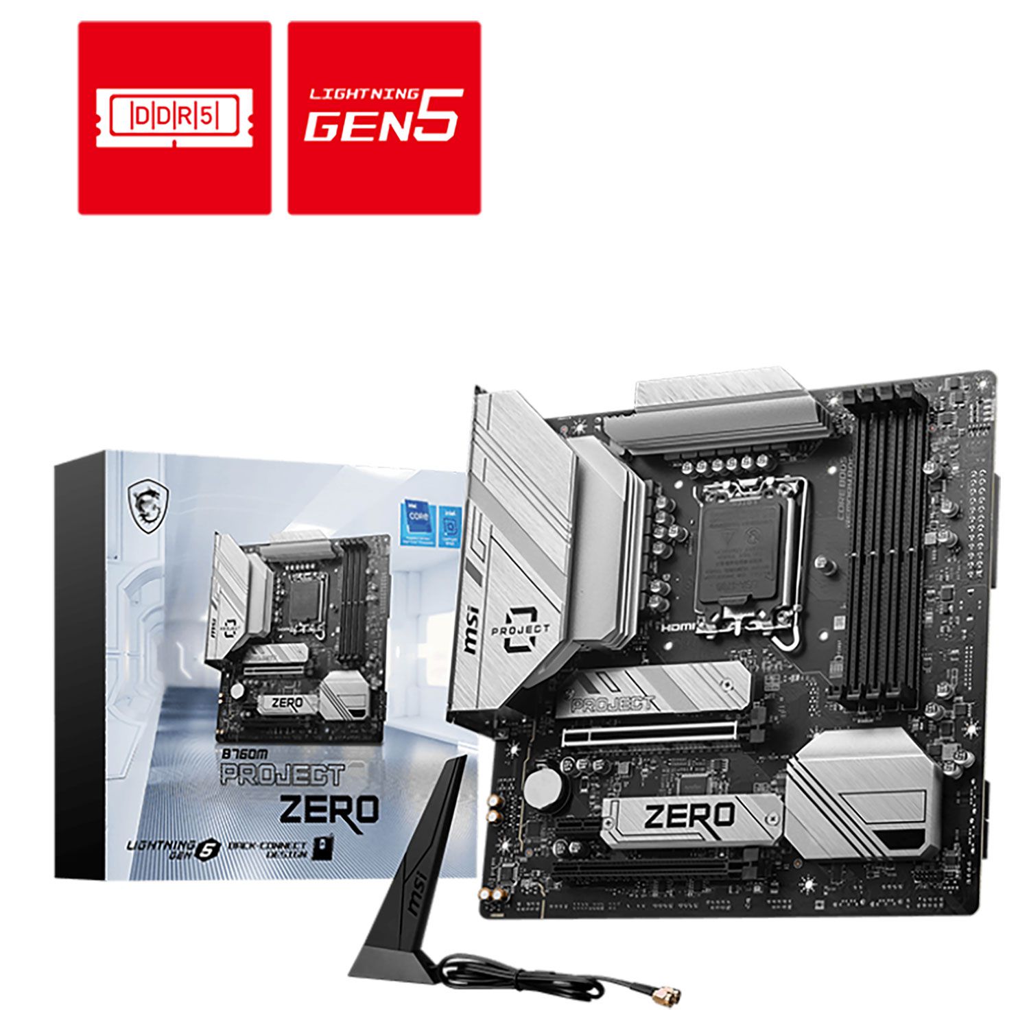MSI Motherboard B760M PROJECT ZERO (Β760/1700/DDR5)