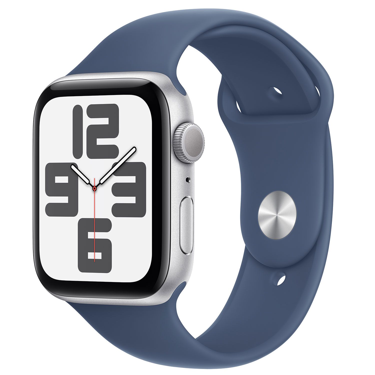 Apple Watch SE 44mm Silver Aluminium Case with Denim Sport Band S/M