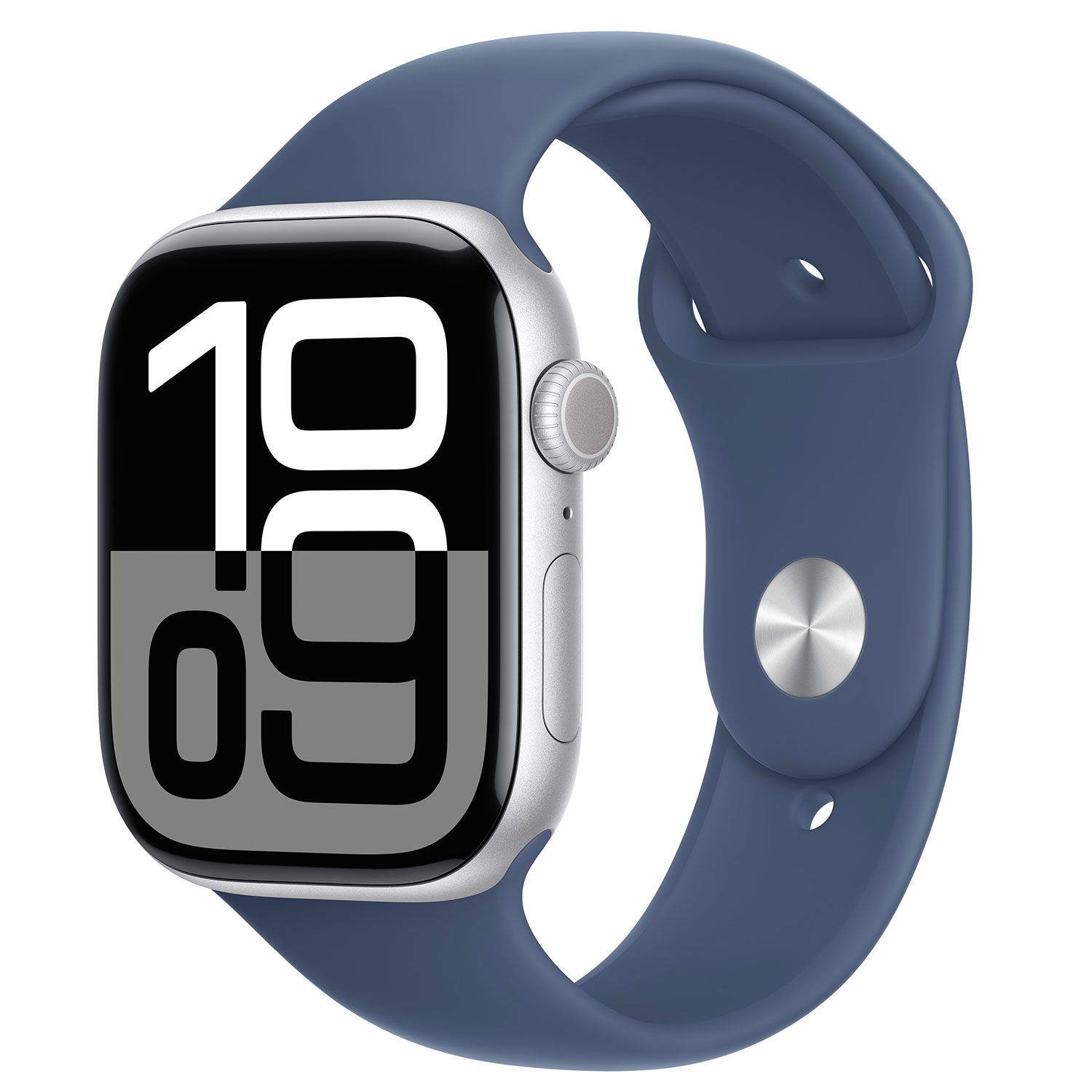 Apple Watch Series 10 46mm Silver Aluminum Case with Denim Sport Band M/L