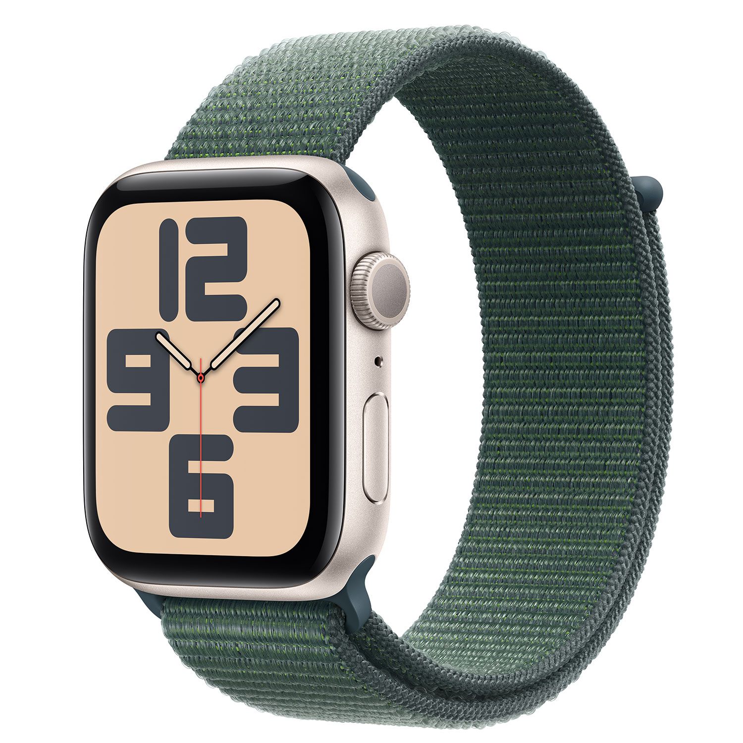 Apple Watch SE 40mm Starlight Aluminium Case with Lake Green Sport Loop