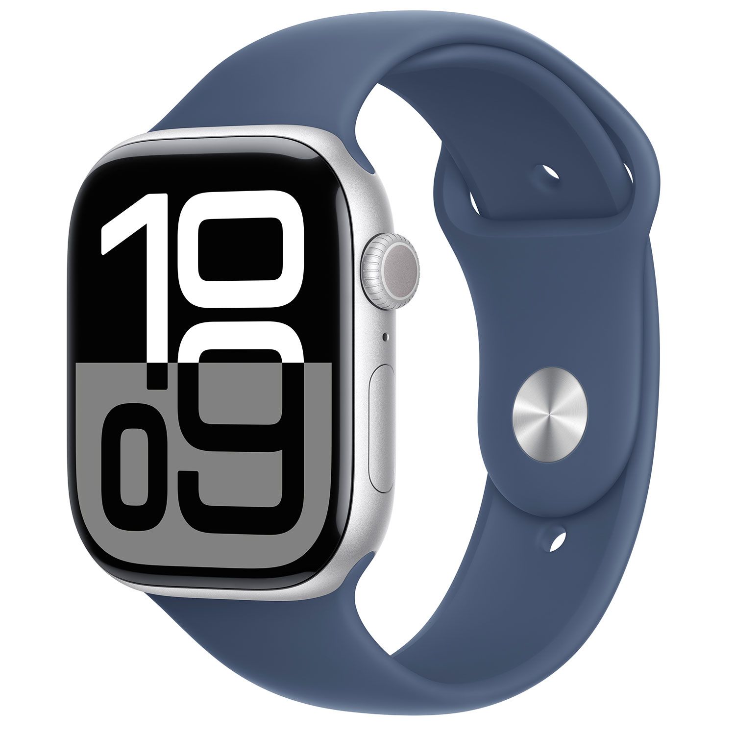 Apple Watch Series 10 42mm Silver Aluminum Case with Denim Sport Band S/M