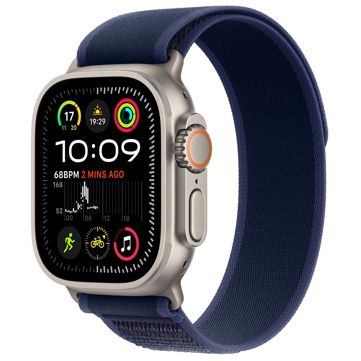 Apple Watch Ultra 2 49mm Natural Titanium Case with Blue Trail Loop M/L