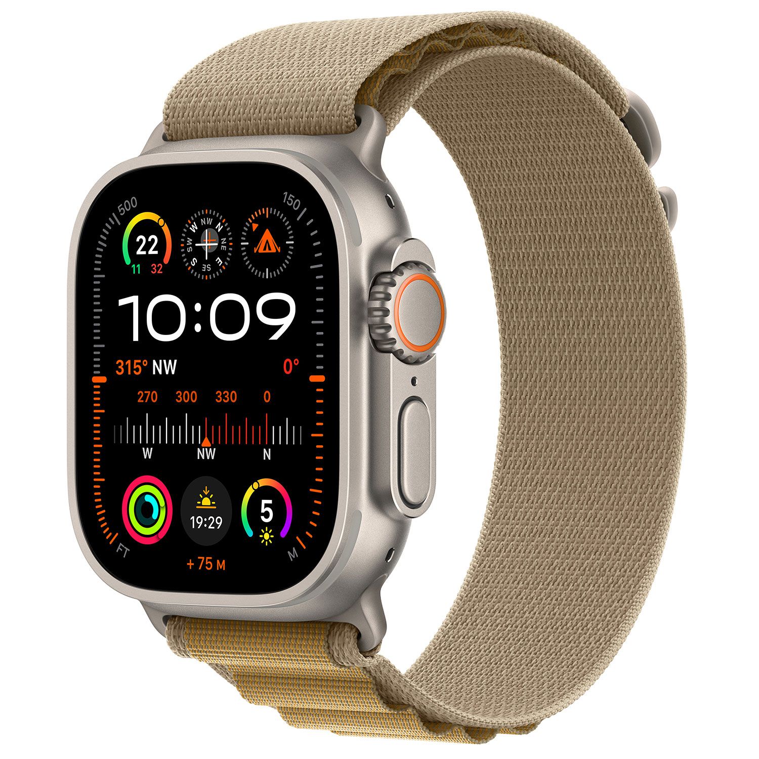 Apple Watch Ultra 2 49mm Natural Titanium Case with Tan Alpine Loop L