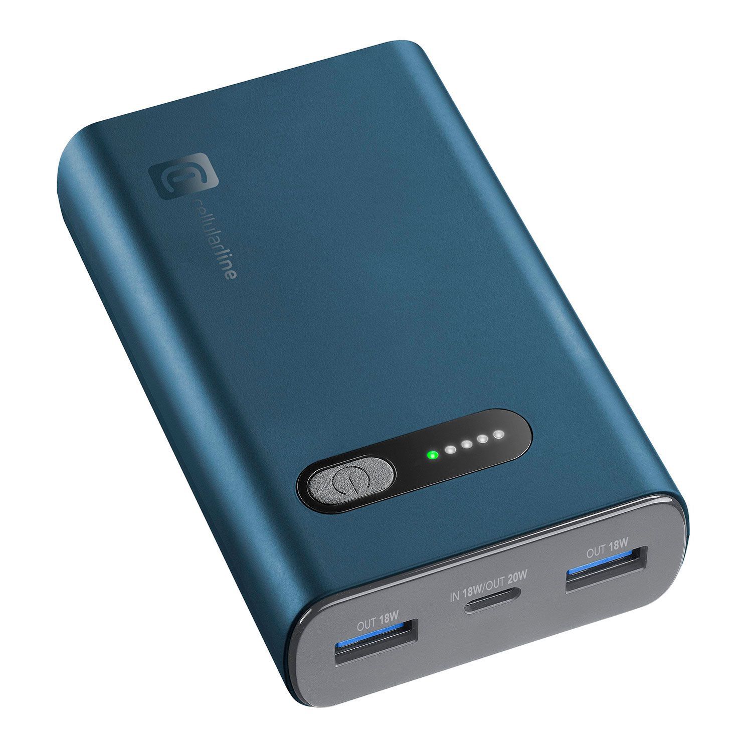 Cellularline Powerbank PD 10000 mAh 3 Θέσεων 20W Μπλε