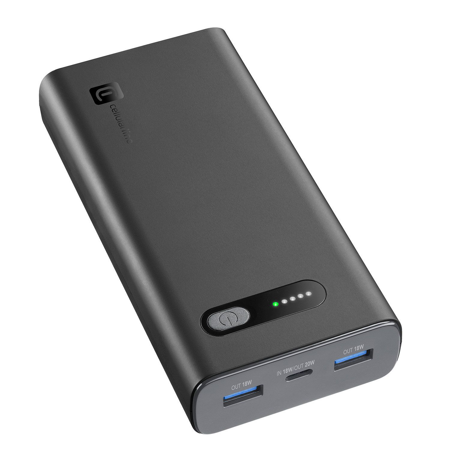 Cellularline Powerbank PD 20000 mAh 3 Θέσεων 20W Μαύρο