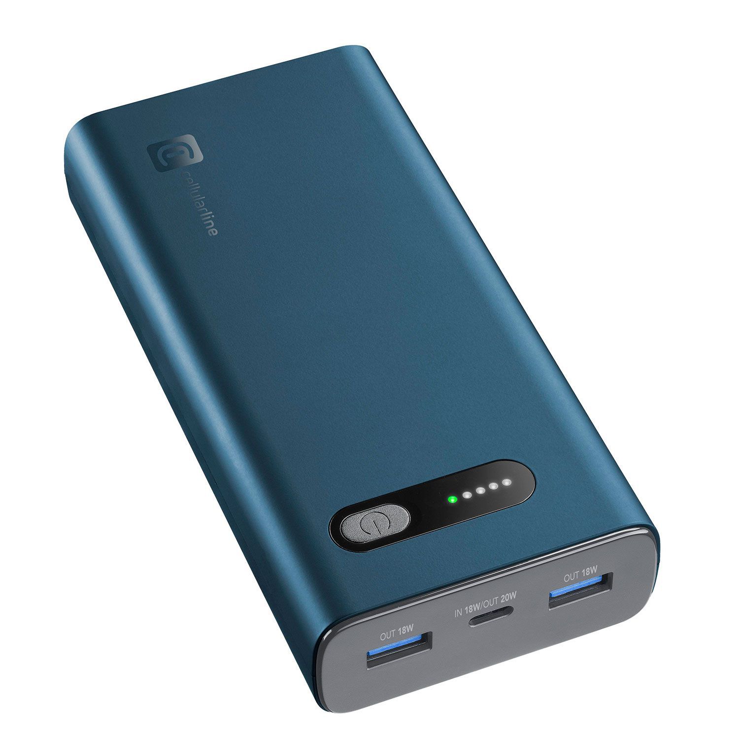 Cellularline Powerbank PD 20000 mAh 3 Θέσεων 20W Μπλε