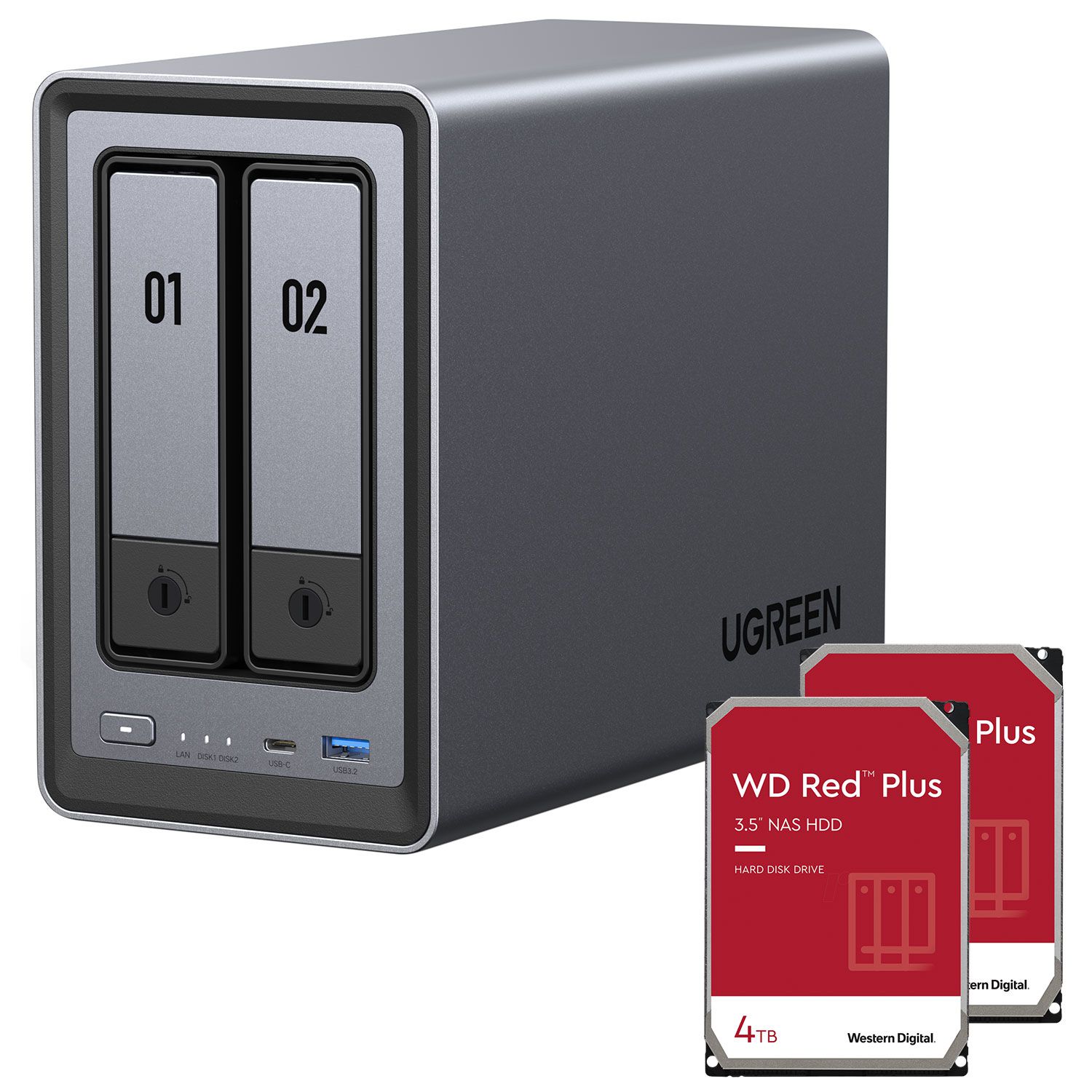 Ugreen DXP2800 NAS & 2x 4TB WD Red Plus