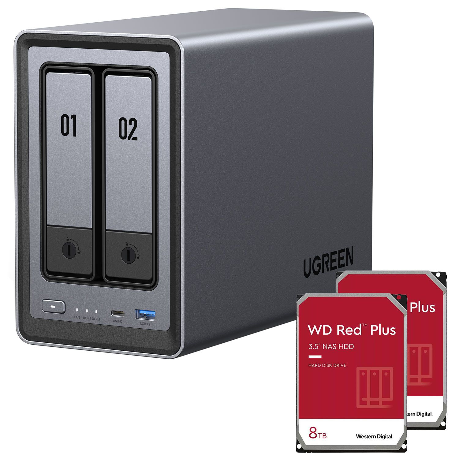 Ugreen DXP2800 NAS & 2x 8TB WD Red Plus
