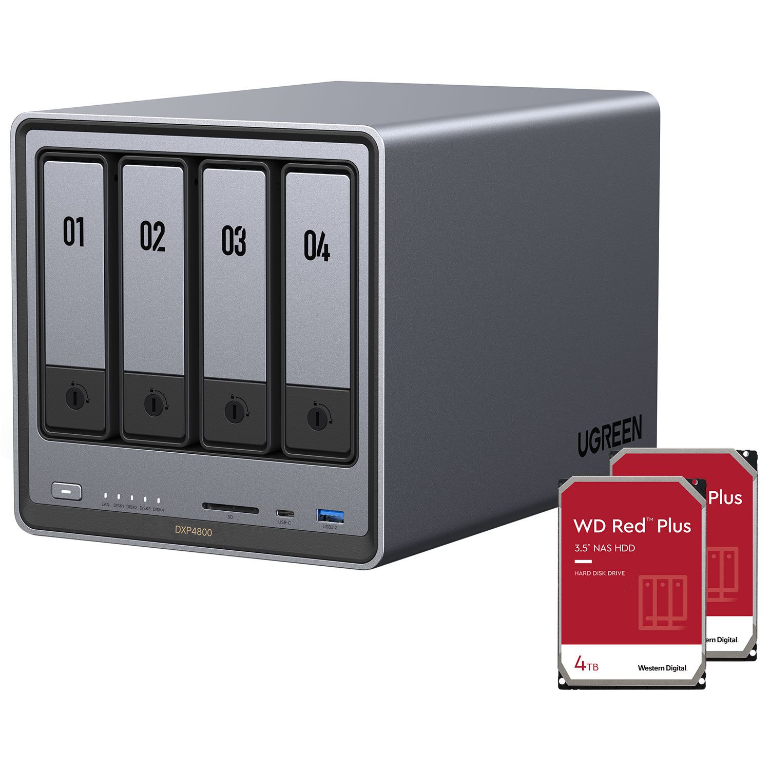Ugreen DXP4800 NAS & 2x 4TB WD Red Plus