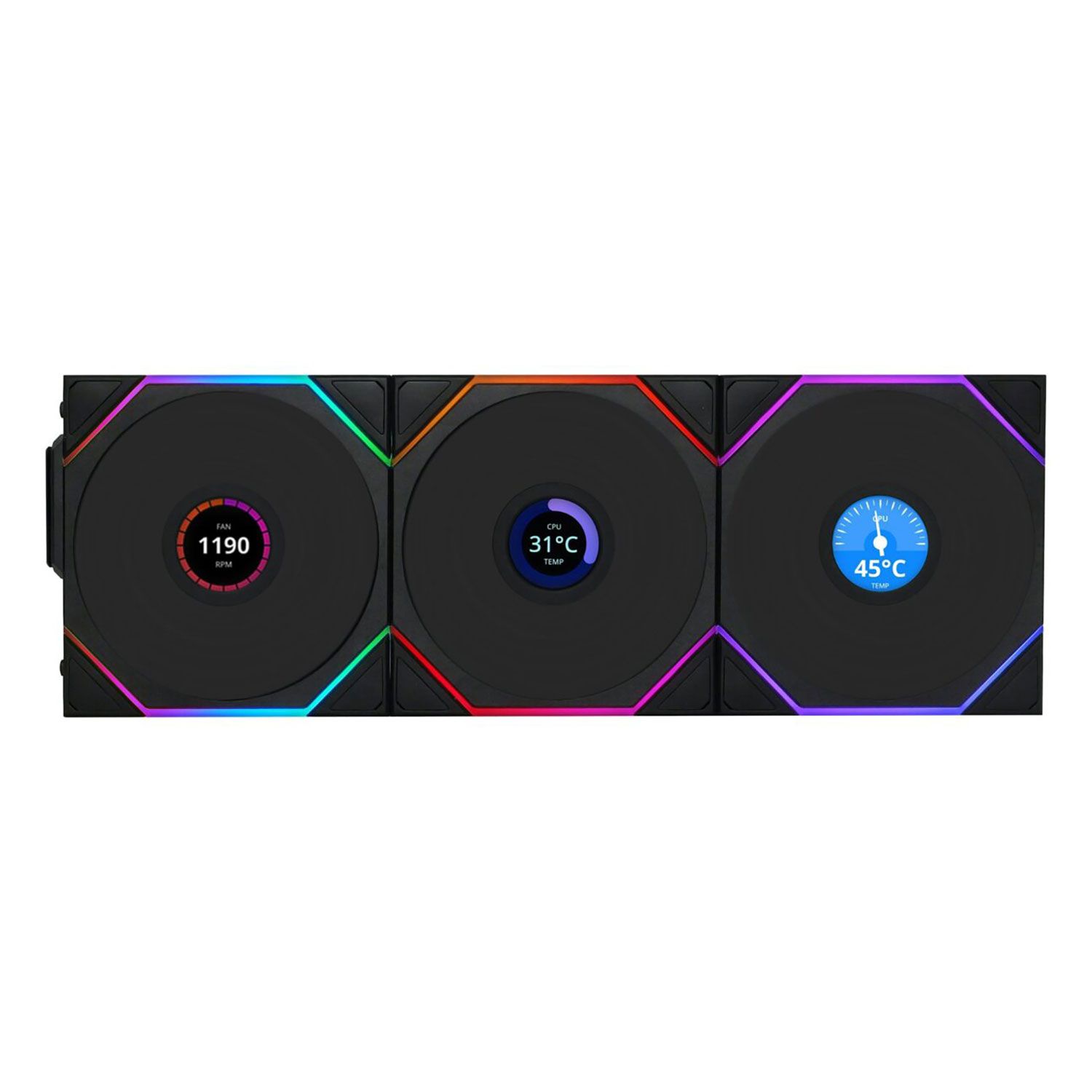 Lian Li UNI FAN TL-LCD Wireless 120 Black 3pcs & Controller