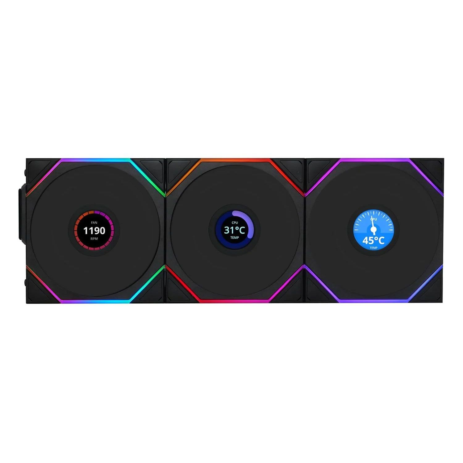 Lian Li UNI FAN TL-LCD Wireless 120 Black Reverse (3pcs & Controller)