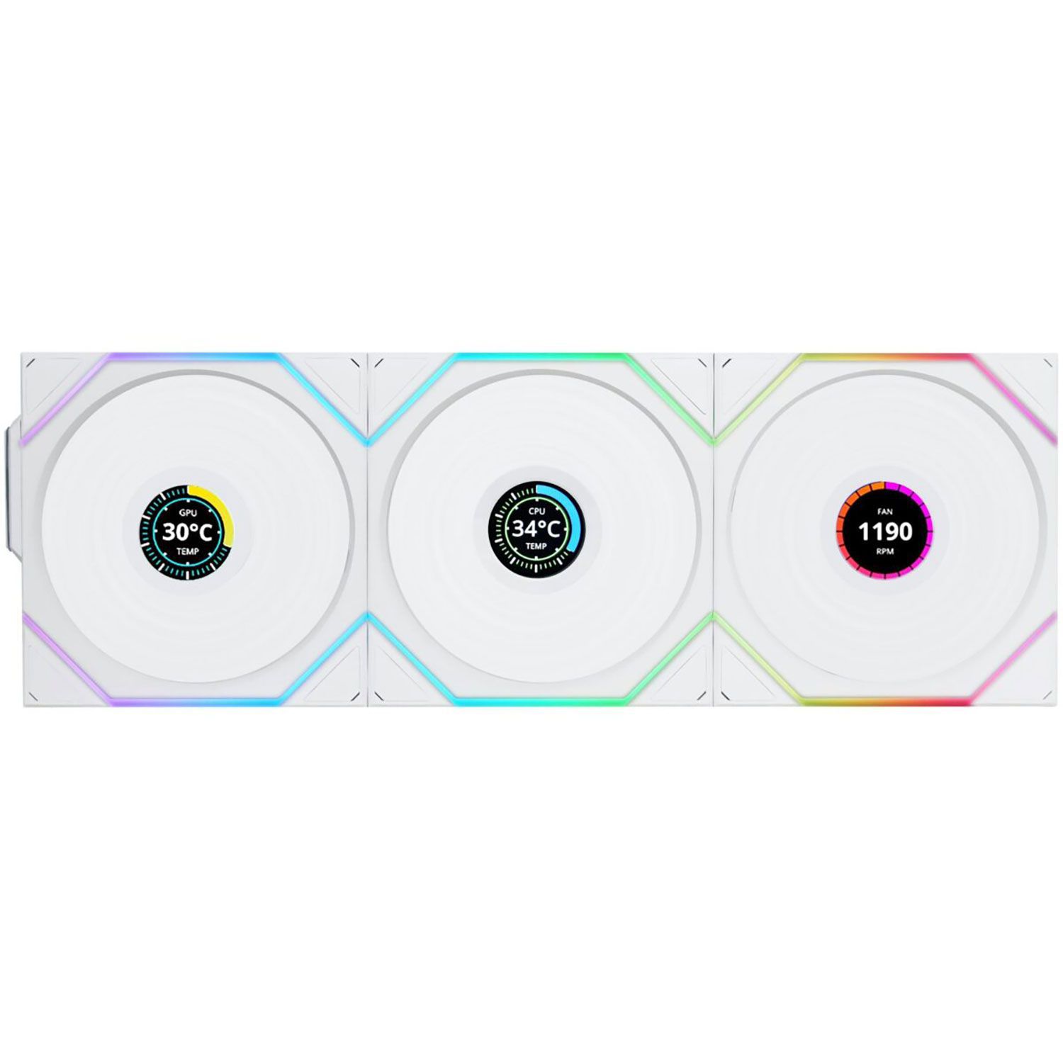 Lian Li UNI FAN TL-LCD Wireless 120 White (3pcs & Controller)