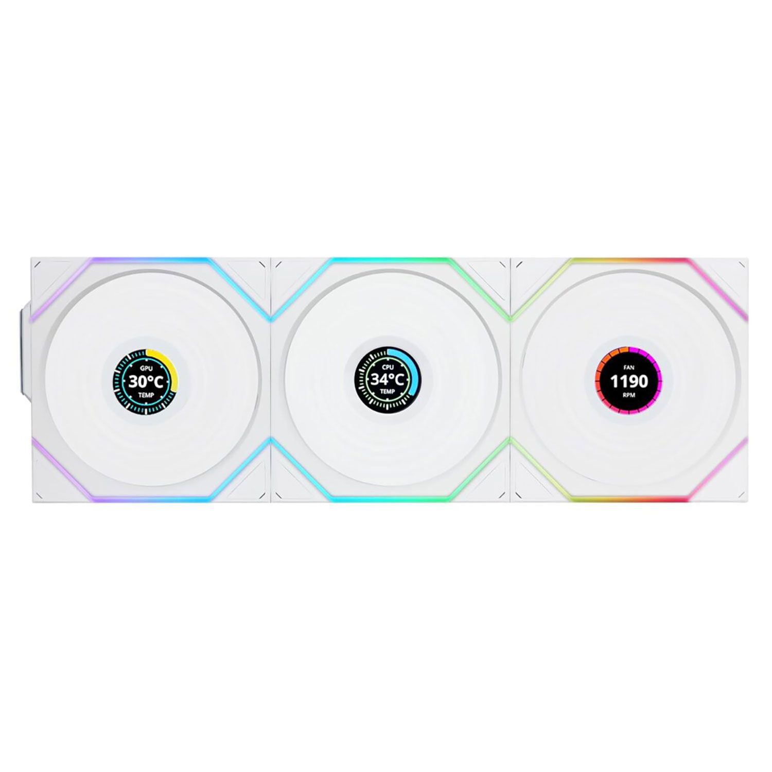 Lian Li UNI FAN TL-LCD Wireless Reverse 120 White (3pcs & Controller)