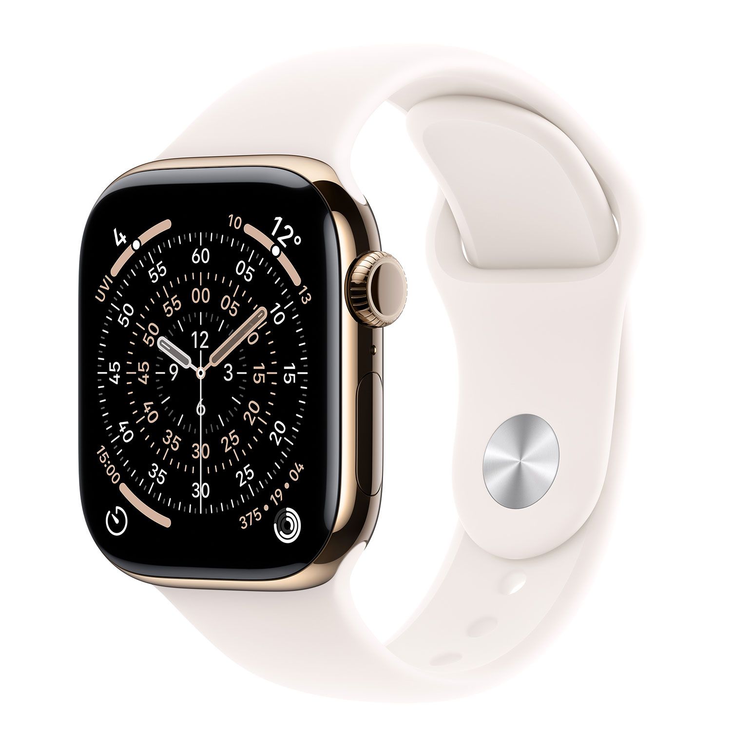 Apple Watch Series 11 Cell 46mm Gold Titanium with Light Blush Sport Band S/M