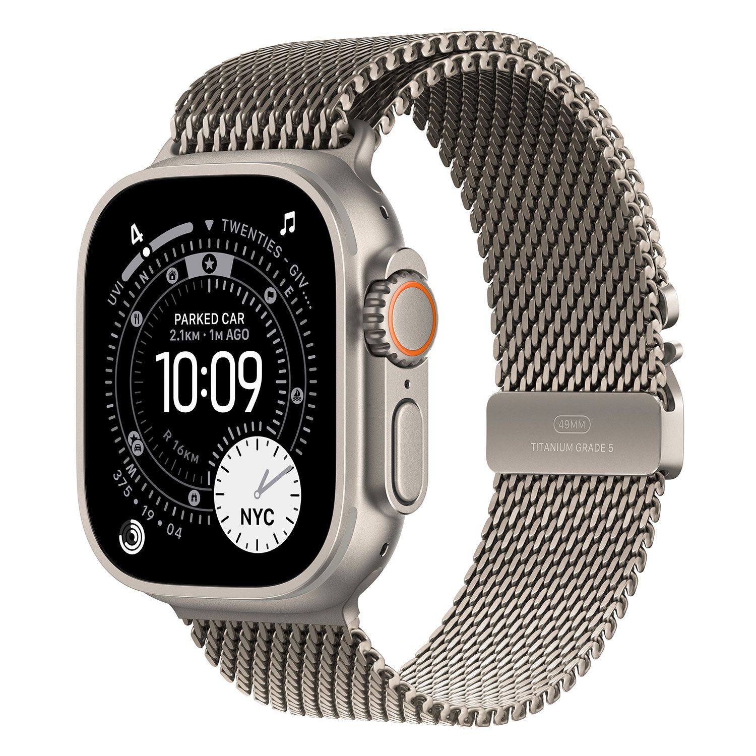 Apple Watch Ultra 3 49mm Natural Titanium with Natural Titanium Milanese Loop Small