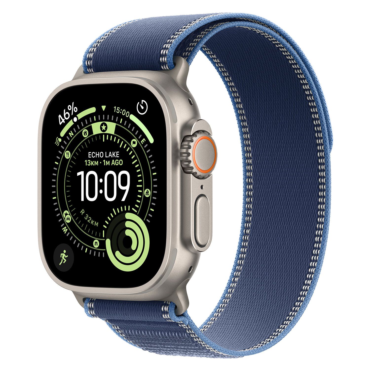 Apple Watch Ultra 3 49mm Natural Titanium with Blue/Bright Blue Trail Loop S/M