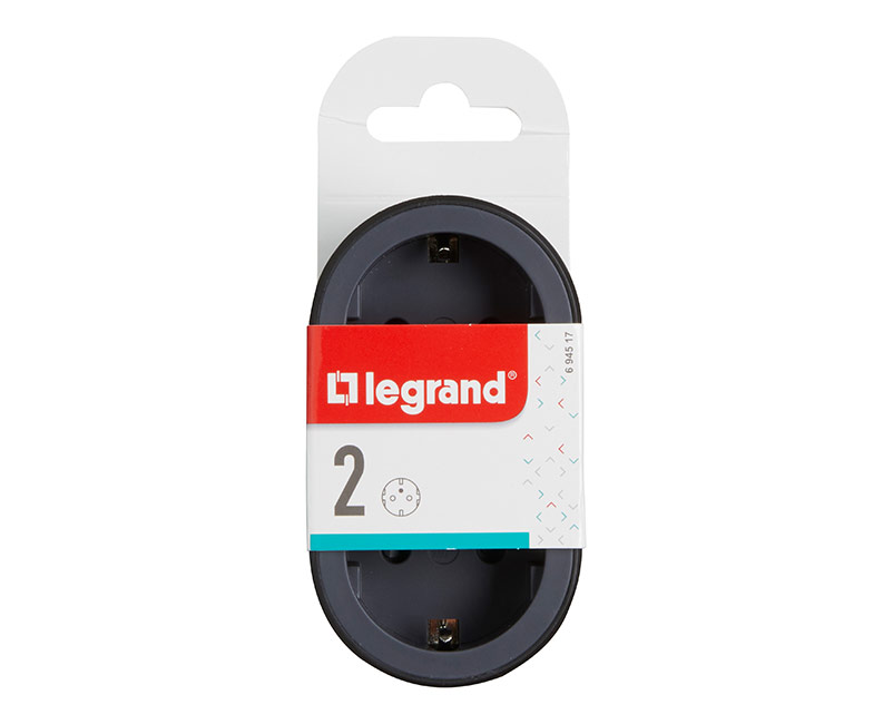 Legrand 2plugs shuko black