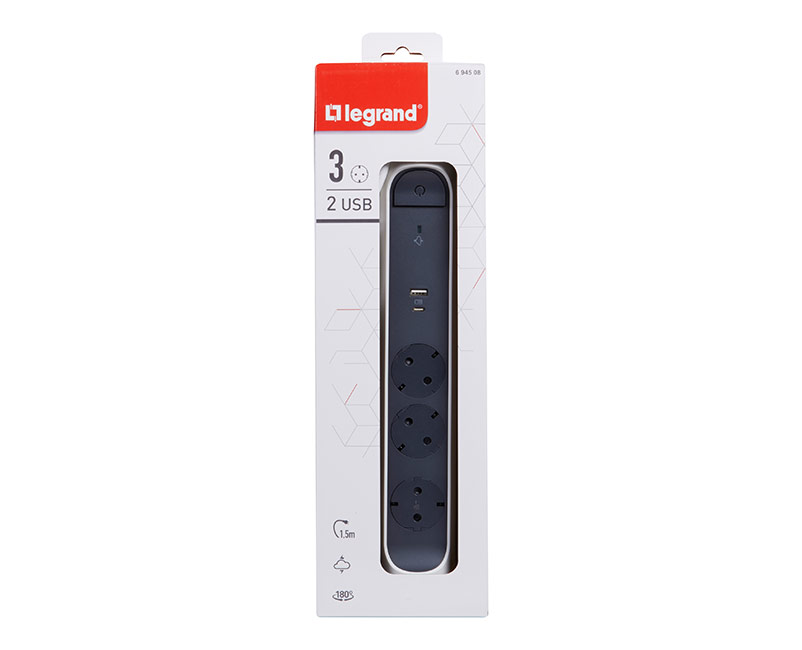 Legrand 2plugs +usb