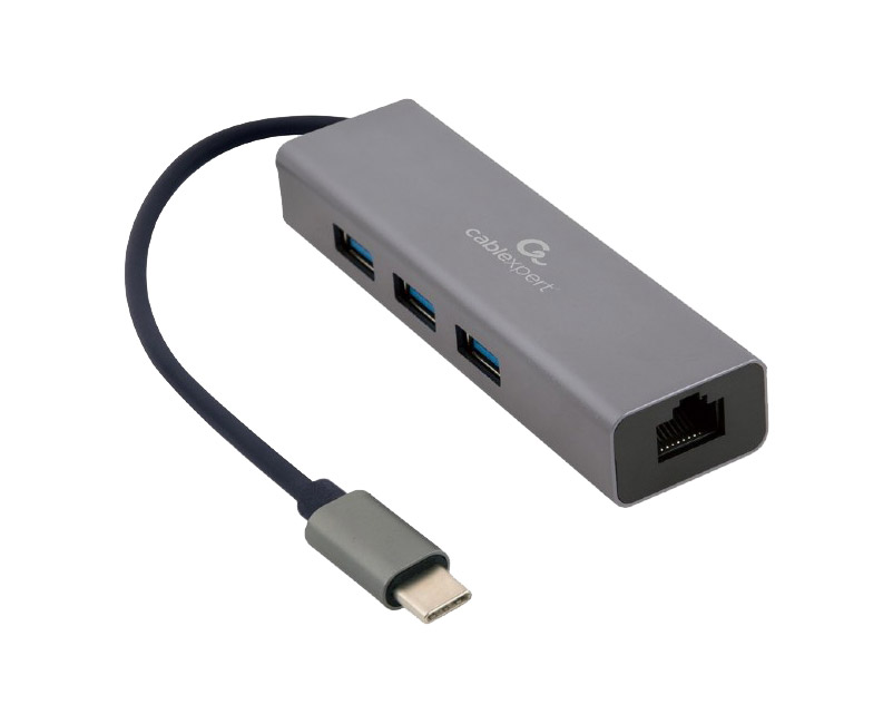 Cablexpert® USB-C GbE LAN w/t 3-port USB 3.1