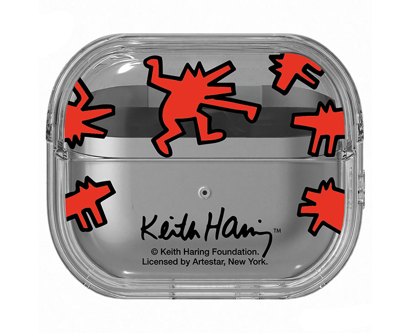 Keith Haring Slickback Clear Case Red